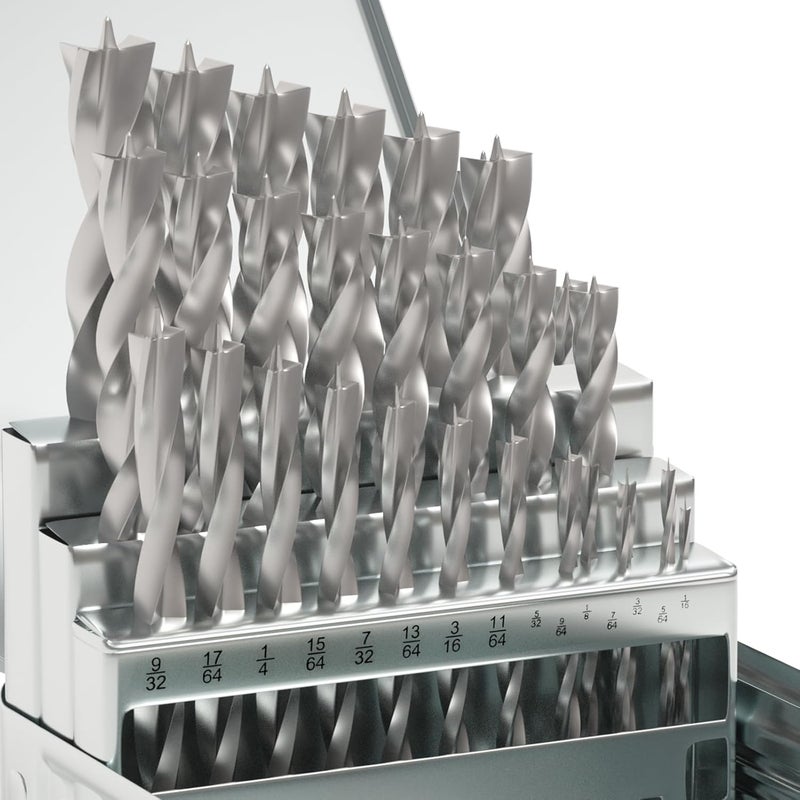 MACXCOIP Brad Point Wood Drill Bit Set, 29Pcs HSS Drill Bit Set with Double Flutes Design for Carpenter Woodworking and All Types of Wood (1/16" - 1/2") - Image 1